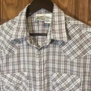 Express Rider Western Shirt Men's Large Pearl Snap Cowboy Cut Short Sleeve USA